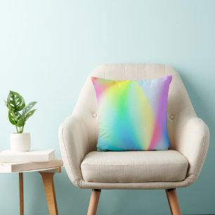 Modern iridescent pastel rainbow coloured Throw Pillow