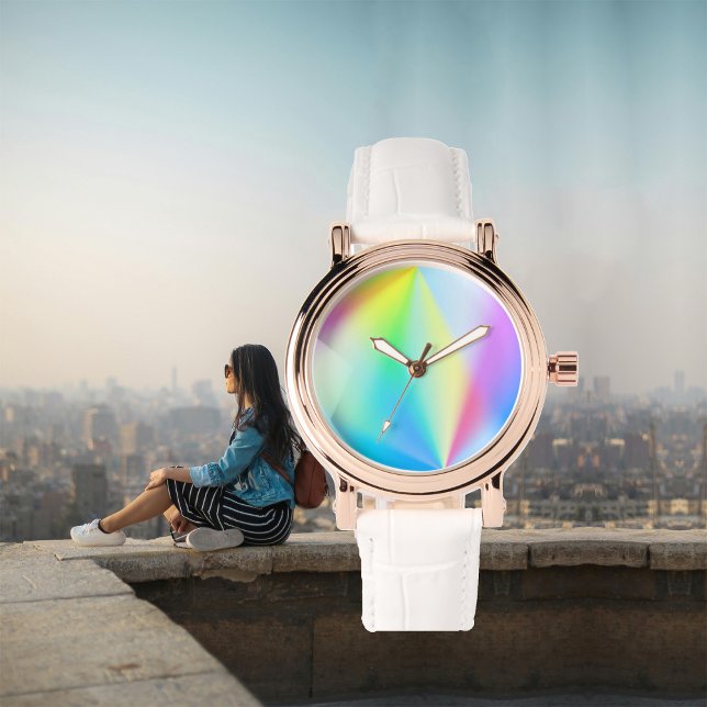 Modern iridescent pastel rainbow coloured watch (Creator Uploaded)