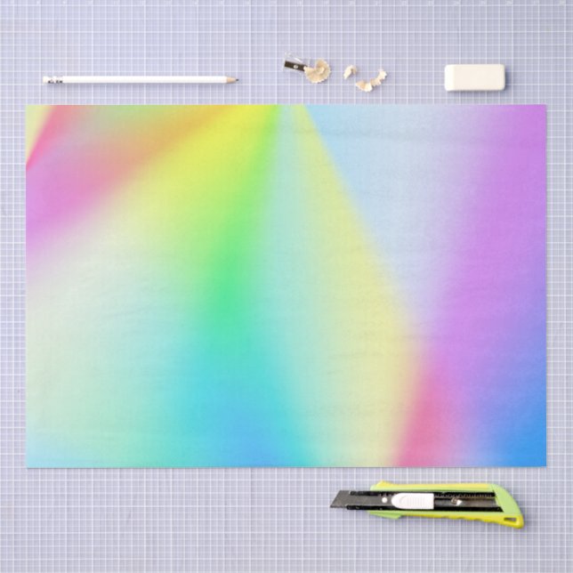 Modern iridescent pastel rainbow colours tissue paper (Craft)