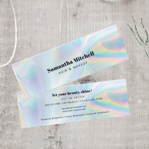 Modern Iridescent Salon Beautician Makeup Mini Business Card