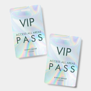 Modern Iridescent VIP All Access Events Pass Badge