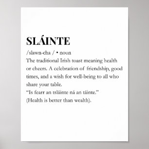 Modern Irish Funny Irish Slainte Quote Poster 