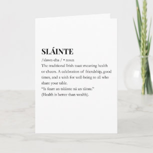 Modern Irish Funny Irish Slainte Quote Poster Card
