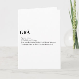 Modern Irish Grá Love Meaning Card