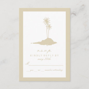 Modern Island Beach Wedding RSVP - Sand Card