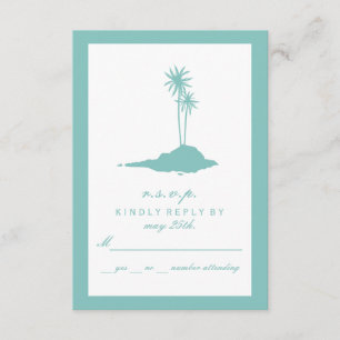 Modern Island Beach Wedding RSVP - Teal