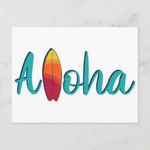 Modern Island Colourful Aloha Simple Postcard