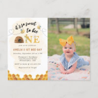 Modern It’s so sweet to bee first birthday Photo