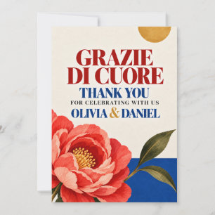 Modern Italian Garden Floral Wedding Thank You Car Invitation