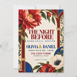 Modern Italian Garden Rehearsal Dinner Invitation