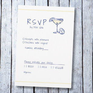 Modern Italian Mediterranean limoncello RSVP Card