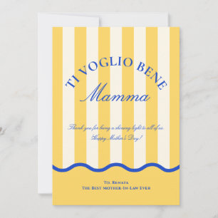 Modern Italian Mother In law Mother’s Day Card