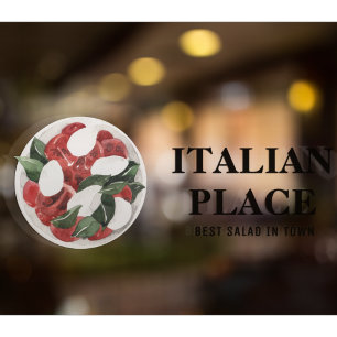Modern Italian Restaurant Window Cling   Custom 