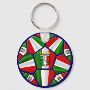 Modern Italian Soccer ball panels artwork gifts Keychain