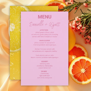 Modern Italian Summer Budget Wedding Menu