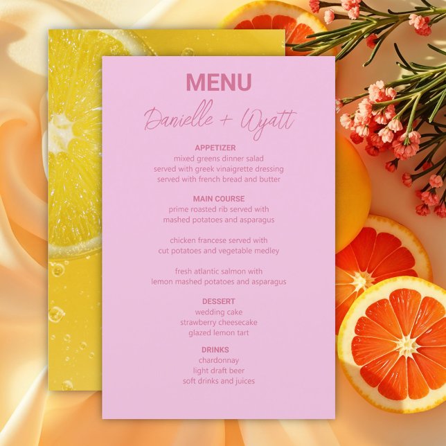 Modern Italian Summer Budget Wedding Menu (Creator Uploaded)