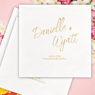 Modern Italian Summer Wedding Foil Napkins
