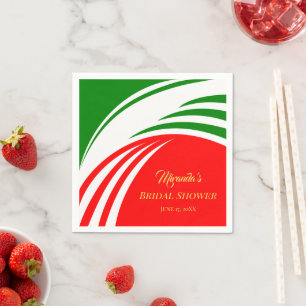 Modern Italy Flag Bridal Shower Napkin