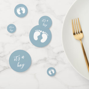 Modern Its a boy baby shower blue Confetti