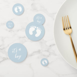 Modern Its a boy baby shower blue Confetti