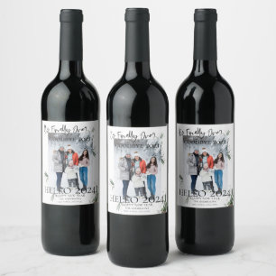 Modern Its Finally Over Hello 2024 Happy New Year Wine Label