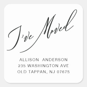 Modern I've Moved Return Address   Square Sticker