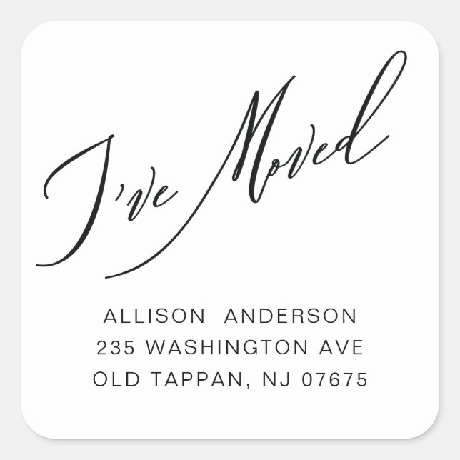 Modern I've Moved Return Address   Square Sticker (Front)