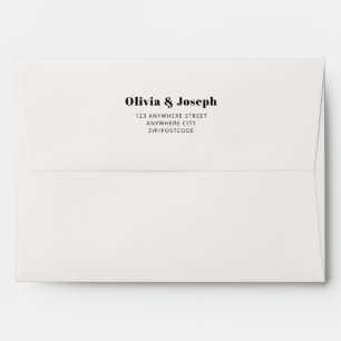 Modern Ivory 5 X 7 Return Address Invitation Envelope