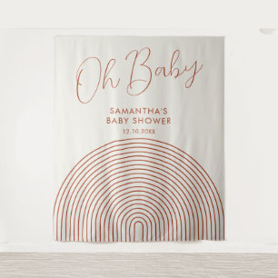 Modern ivory Baby Shower Backdrop Tapestry