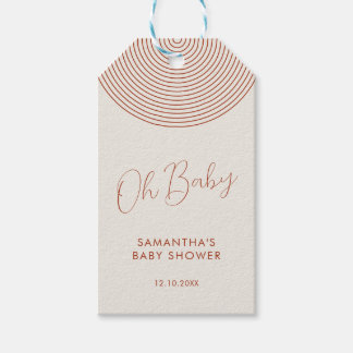 Modern ivory Baby Shower Chic Script Gift Tags