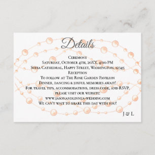 Modern Ivory Blush Romantic Pearl Neutral Wedding Enclosure Card