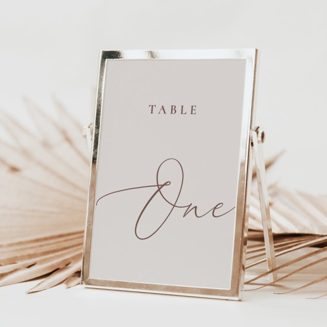 Modern Ivory Calligraphy Table One Table Number (Creator Uploaded)