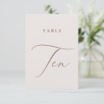 Modern Ivory Calligraphy Table Ten Table Number<br><div class="desc">Help your guests find their way with these double sided table number cards. The neutral design features a minimalist card decorated with romantic and elegant typography. Designed to coordinate with for the «ETHEREAL» Wedding Invitation Collection. Other table numbers in the collection are sold separately. View the collection link on this...</div>