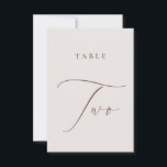 Modern Ivory Calligraphy Table Two Table Number<br><div class="desc">Help your guests find their way with these double sided table number cards. The neutral design features a minimalist card decorated with romantic and elegant typography. Designed to coordinate with for the «ETHEREAL» Wedding Invitation Collection. Other table numbers in the collection are sold separately. View the collection link on this...</div>