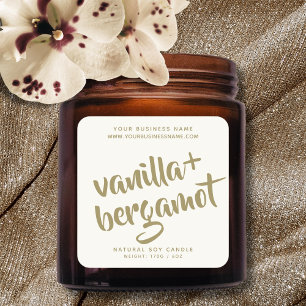 Modern ivory candle product label