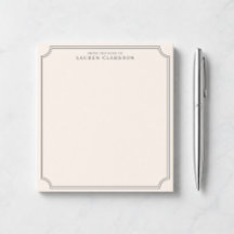 Modern Ivory Clipped Corners Notepad