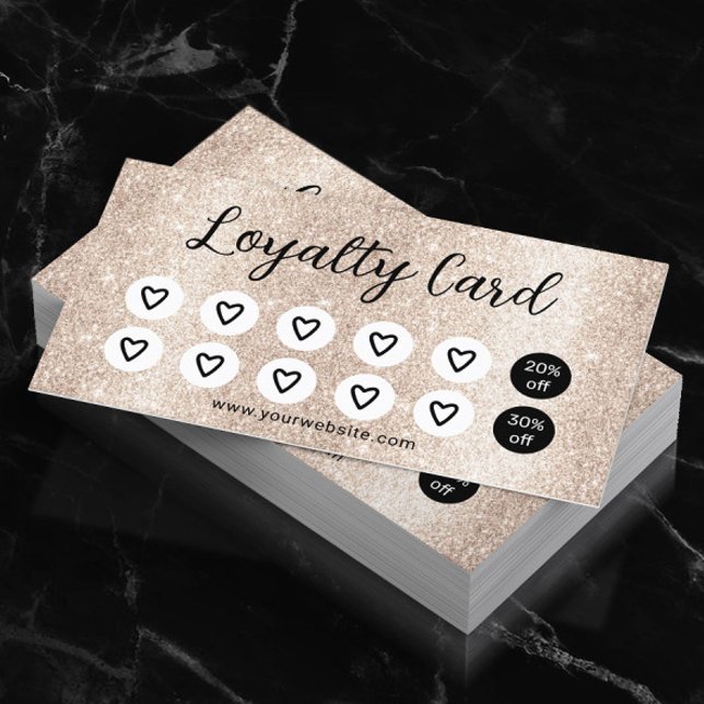Modern Ivory Glitter Beauty Salon Spa Loyalty Card (Creator Uploaded)