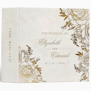 Modern Ivory & Gold ⎮Rose Elegant Wedding Sign Binder