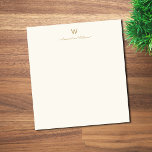 Modern Ivory Gold Script Monogram Notepad<br><div class="desc">A modern, elegant monogram design with gold handwritten minimalist script typography and sans serif block typography on an elegant ivory background. The monogram and name can be easily personalized.</div>