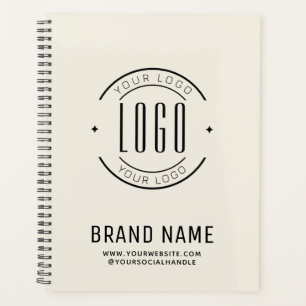 Modern ivory minimalist logo business  planner