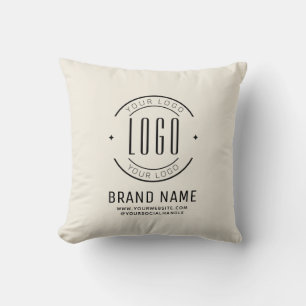 Modern ivory minimalist logo business  throw pillow