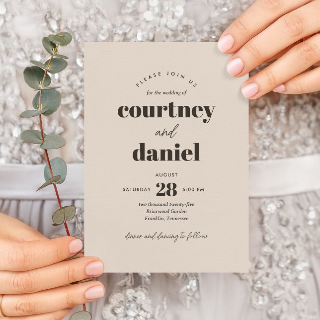 Modern Ivory Neutral Trendy Mix Match Wedding Invitation (Creator Uploaded)