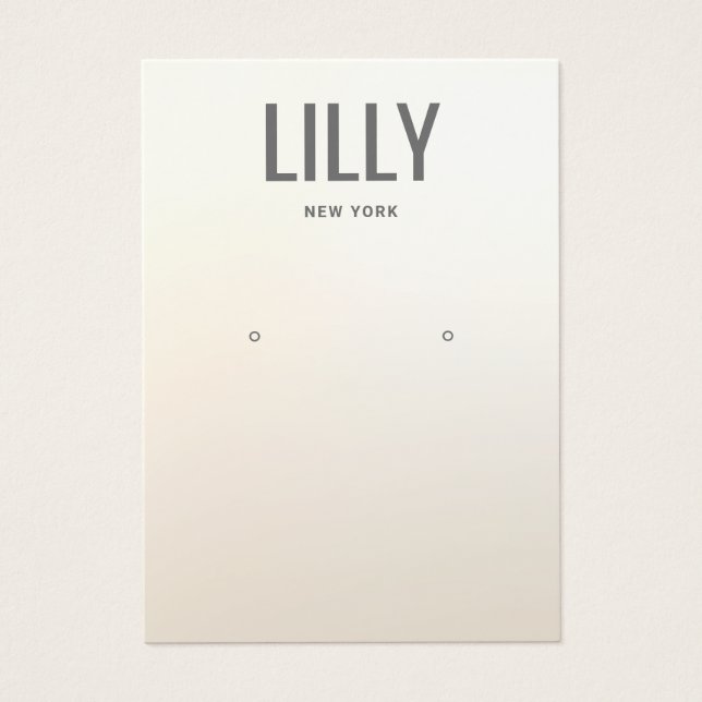 Modern Ivory Ombre Earring Display Card (Front)