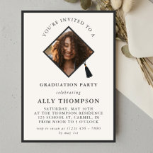 Modern Ivory Photo Frame Graduation Party