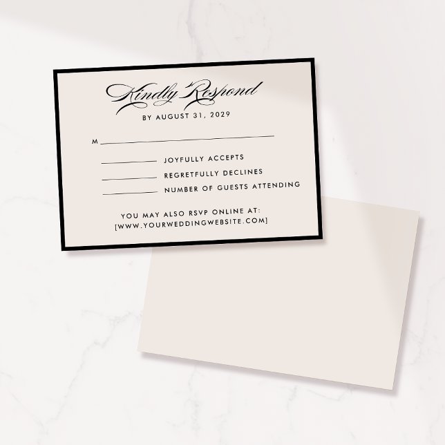 Modern Ivory Script RSVP Card (Creator Uploaded)