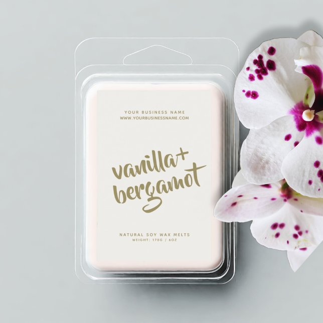 Modern ivory soy wax melts label (Creator Uploaded)