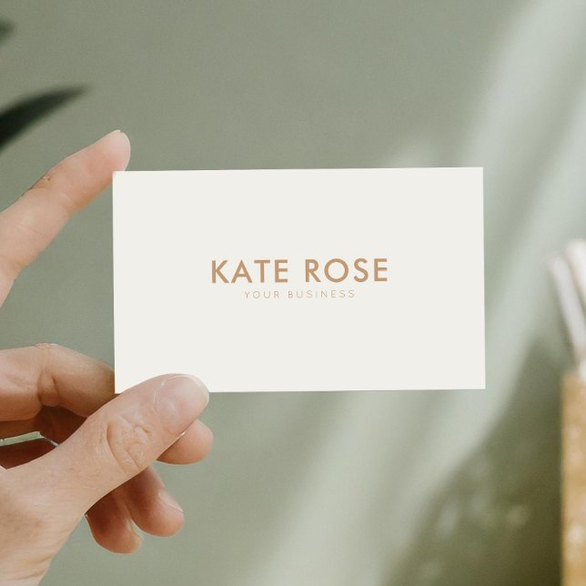 Modern Ivory Tan Minimalist Business Card (Creator Uploaded)