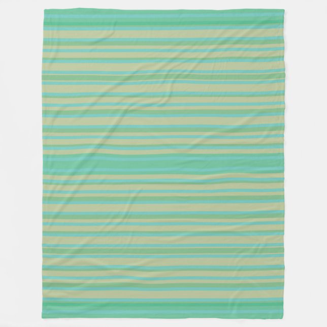 Modern Jade Green Stripe Fleece Blanket (Front)