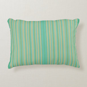 Modern Jade Green Striped Accent Pillow