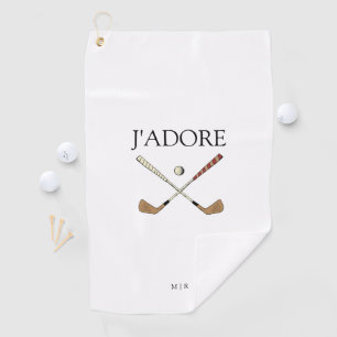 Modern J'adore I Love Golf Towel